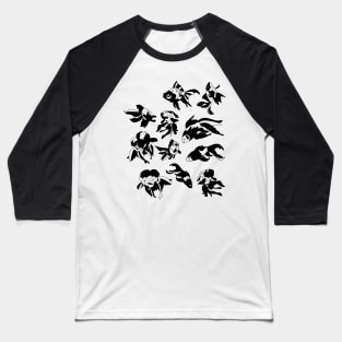 Fish Black White Tshirt Baseball T-Shirt